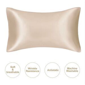 NWOT Satin Pillowcase Champagne 26” x 19”